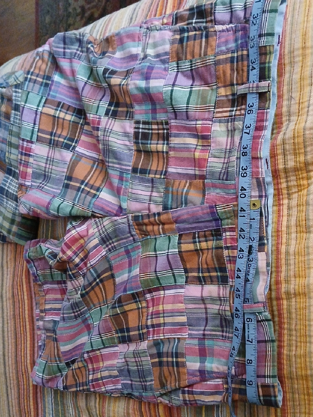 EUC - Classic Men's Colorful Madras Cotton Plaid Patchwork Shorts - 40 - Picture 8 of 10